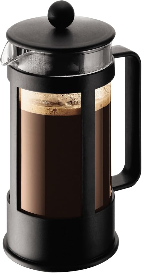 Bodum Kenya negra con jarra transparente y asa lateral