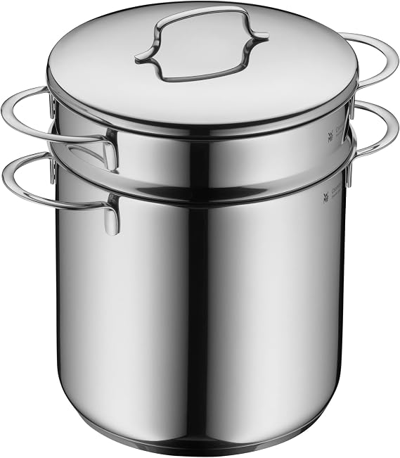 Olla WMF Mini de acero inoxidable de 18 cm con tapa metálica e inserto para pasta