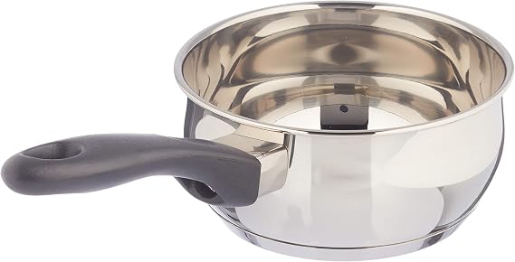 Cazo LACOR GarInox de acero inoxidable de 12 cm con mango negro aislante