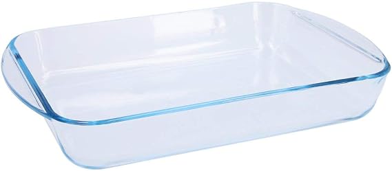 Fuente de horno PYREX Boro Cook&Enjoy transparente de 2,7 litros con asas laterales