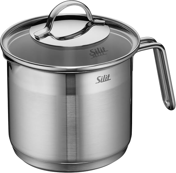 Cazo Silit Achat de acero inoxidable de 14 cm con tapa de vidrio y mango alto