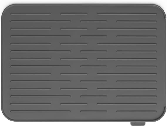 Alfombrilla Brabantia gris oscura con canales y salida lateral de agua