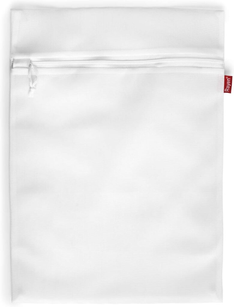 Bolsa Rayen blanca de malla con cremallera para lavadora, talla S