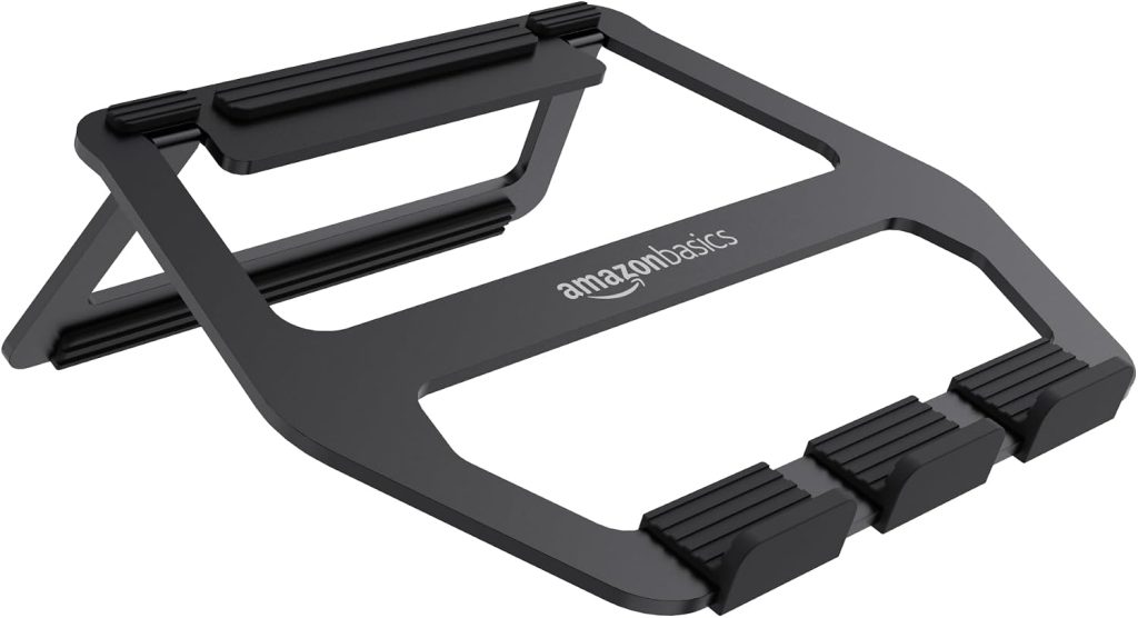 Soporte para portátil: Amazon Basics plegable de aluminio, negro