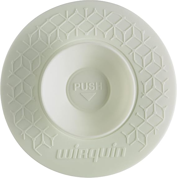 Tapón WIRQUIN UPPY blanco con pulsador central y relieve geométrico