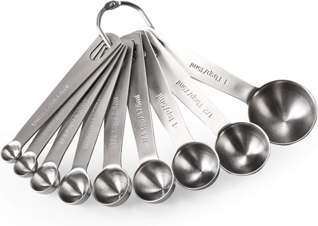 Juego U-Taste de nueve cucharas medidoras de acero en abanico