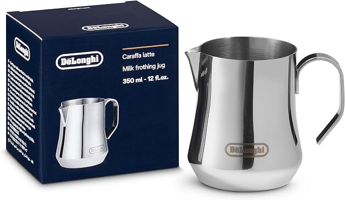 Jarra De'Longhi DLSC060 de acero inoxidable pulido, 350 ml, con asa y pico vertedor
