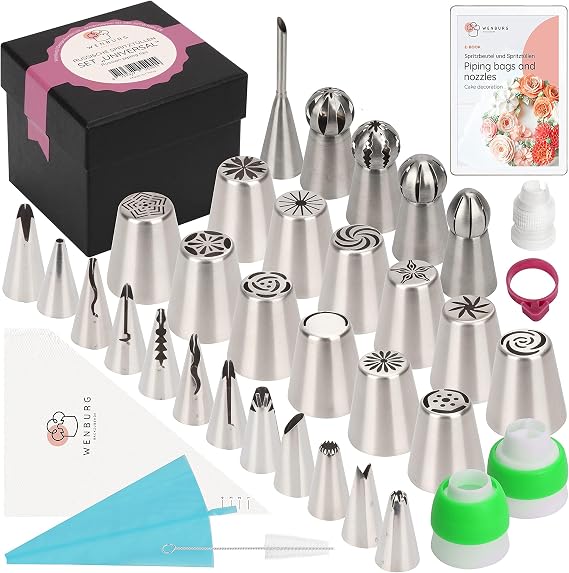 Kit Wenburg de boquillas metálicas rusas con adaptadores, mangas y caja
