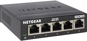 Switch NETGEAR GS305 negro de cinco puertos Ethernet