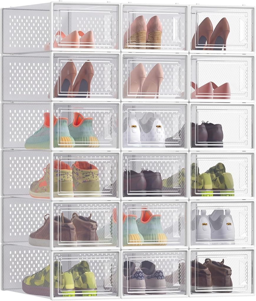 Cajas de zapatos transparentes: SONGMICS, pack de 18 cajas