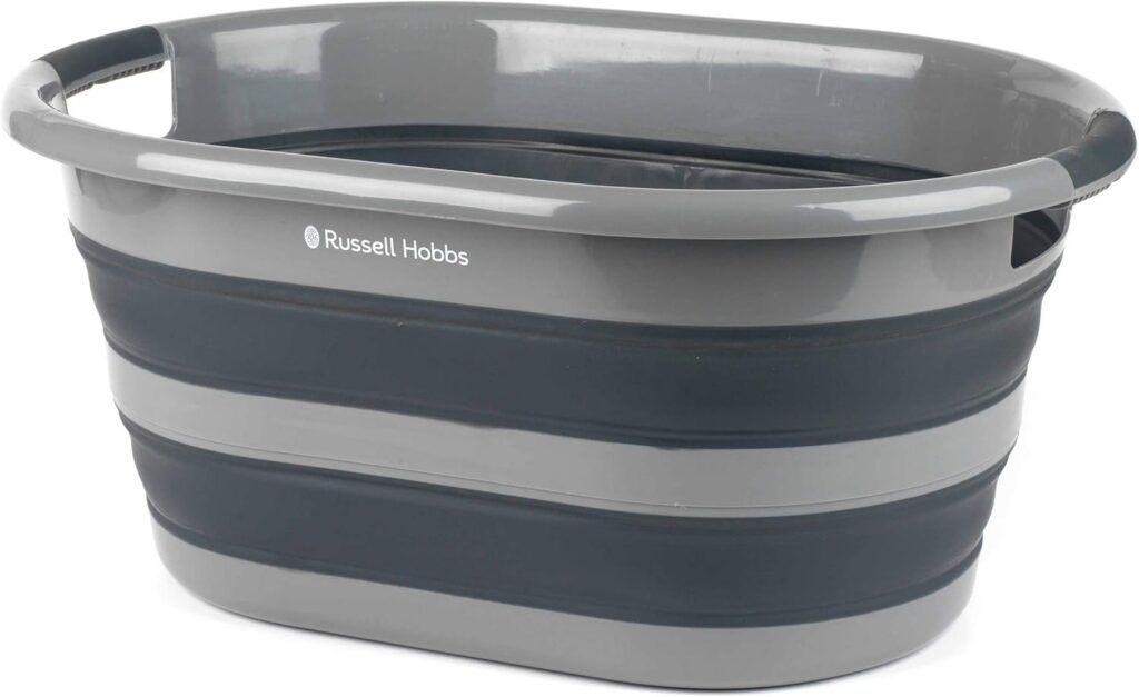 Cesto de ropa plegable Russell Hobbs de 27 litros gris y negro