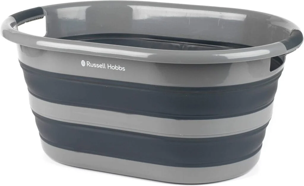 Cesto de ropa plegable Russell Hobbs de 27 litros gris y negro
