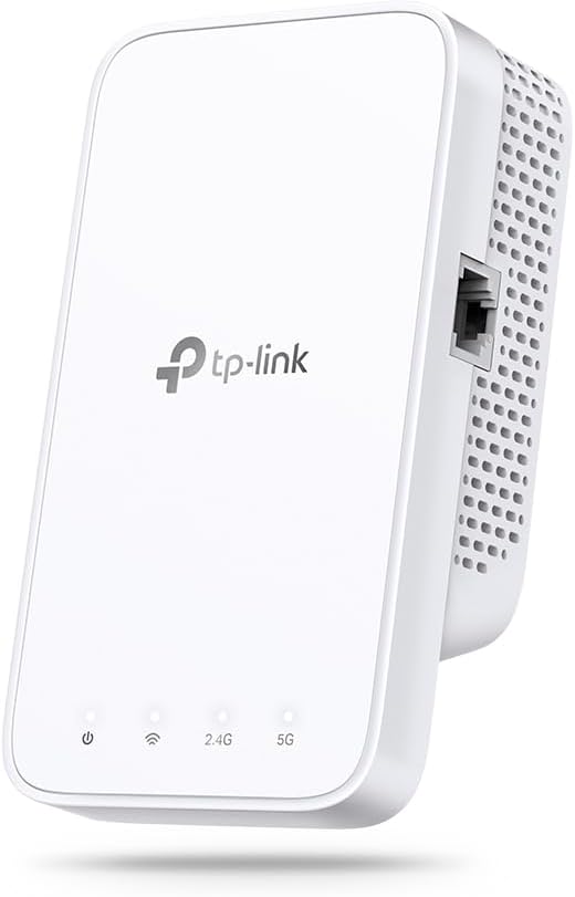 TP-Link RE330 blanco con indicador frontal y puerto lateral