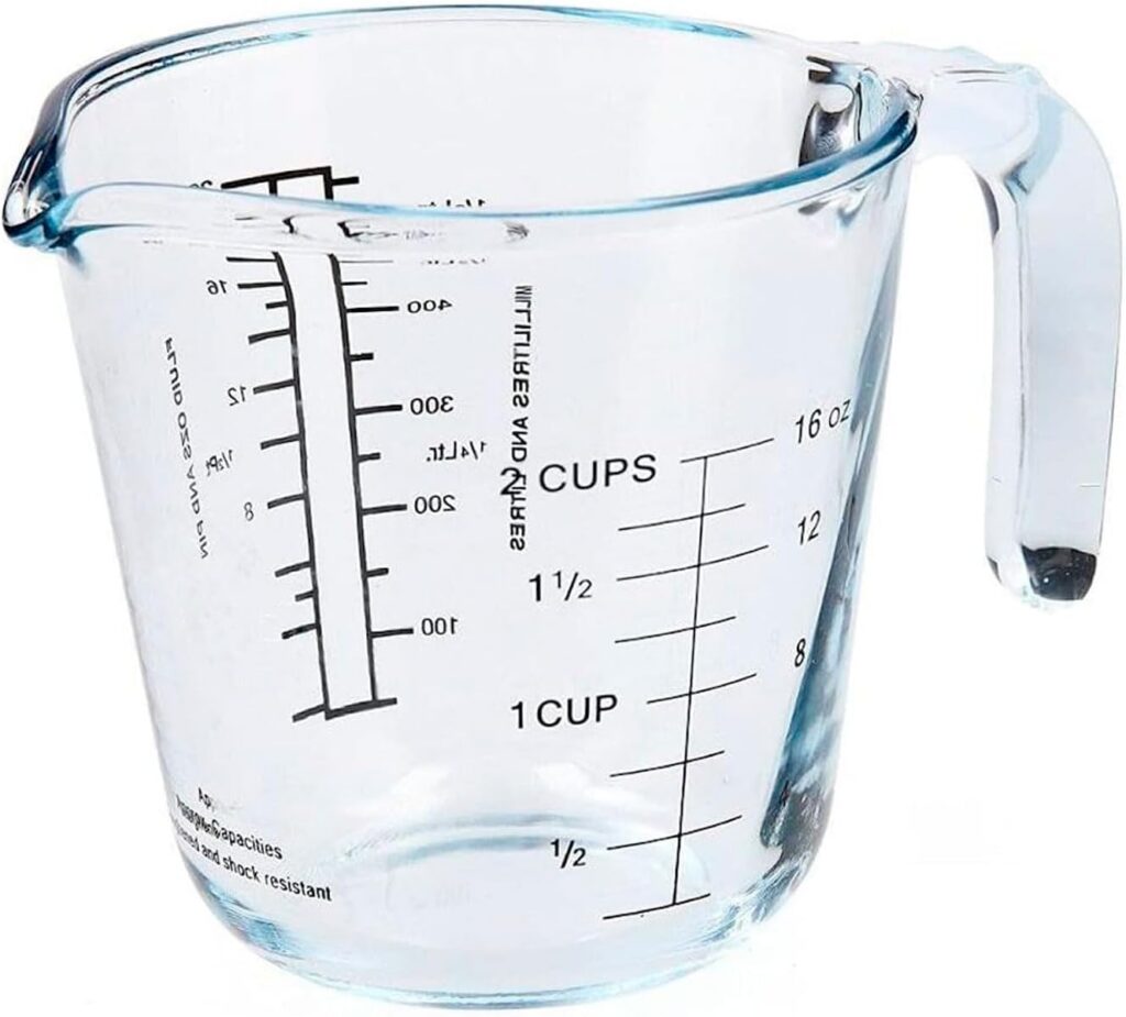 Jarra medidora Tradineur transparente de vidrio borosilicato con escala