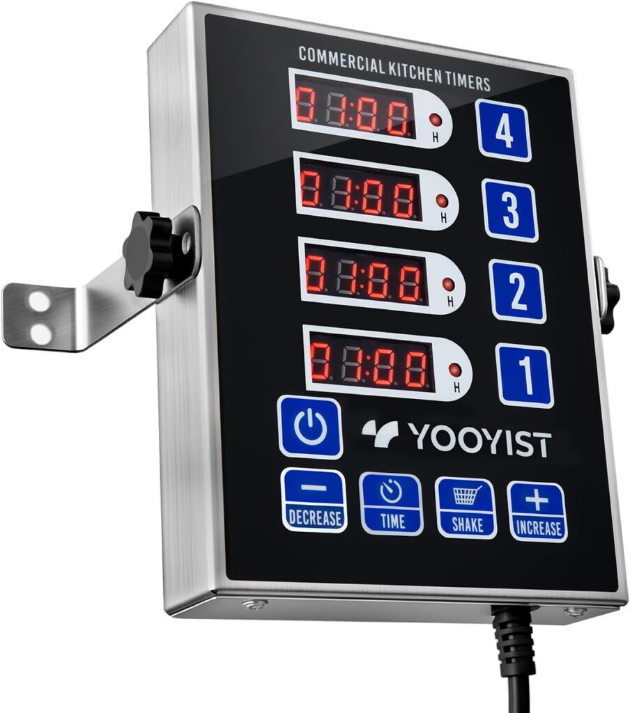 Temporizador YOOYIST de cocina de cuatro canales con pantalla LED