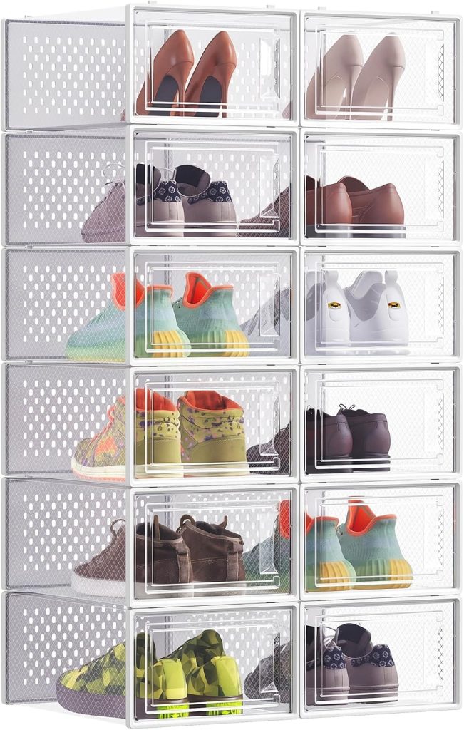 Cajas de zapatos transparentes: SONGMICS, pack de 12 cajas