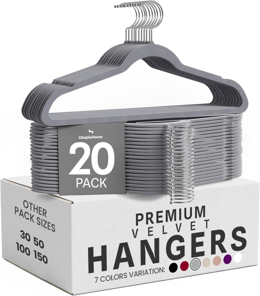 Perchas de terciopelo: Utopia Home Premium, variante gris