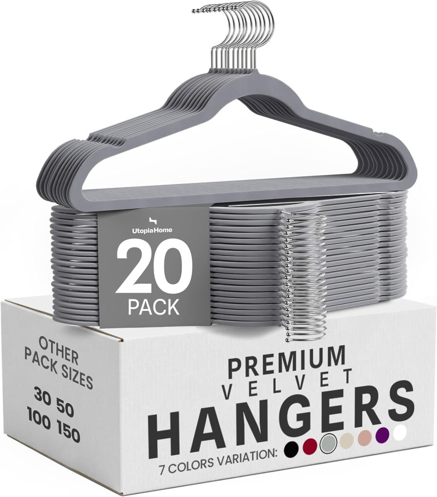 Perchas de terciopelo: Utopia Home Premium, variante gris