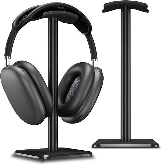 Soporte Alyvisun negro con base pesada y auriculares de diadema