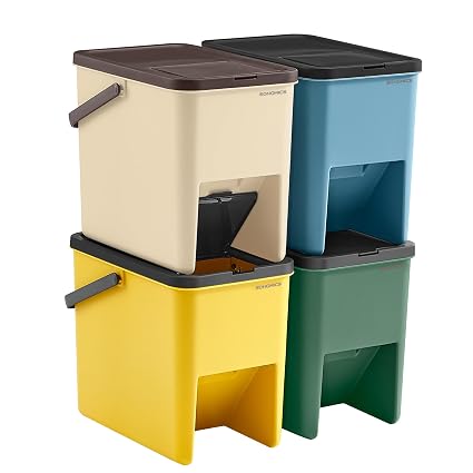 Cuatro cubos SONGMICS multicolor en dos columnas con aberturas frontales y asas