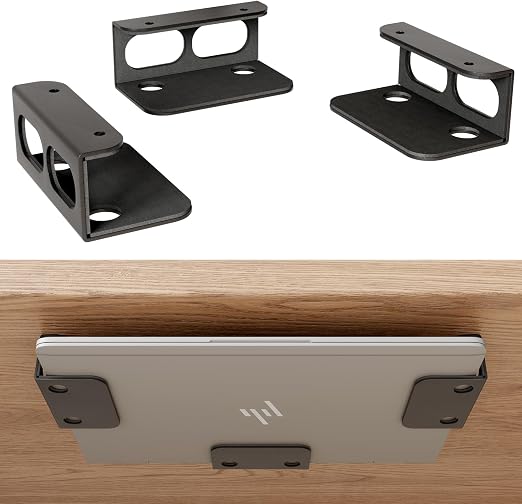 Pack de tres soportes metálicos otuiaim para pared o bajo mesa