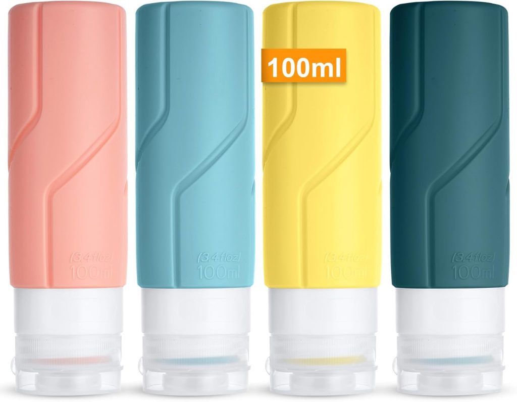 Botellas de viaje rellenables: OSDUE, cuatro botellas de silicona