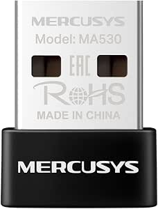 Adaptador MERCUSYS MA530 negro con su conector USB-A plateado