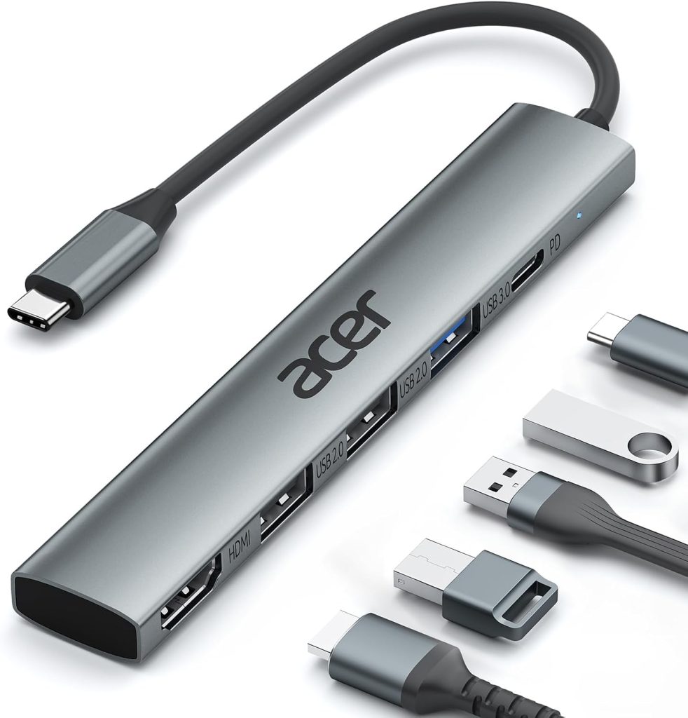 Hub USB-C: Acer 5 en 1 con HDMI y tres USB-A
