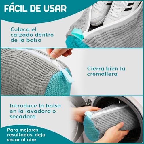 Pack de cuatro bolsas de malla con cremallera para lavar zapatillas