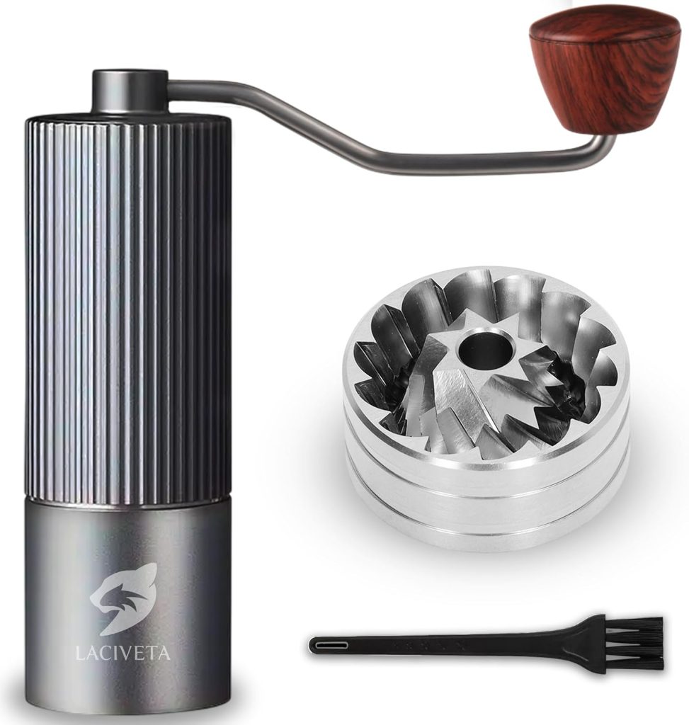 Molinillo de café manual: LACIVETA con muela heptagonal, gris
