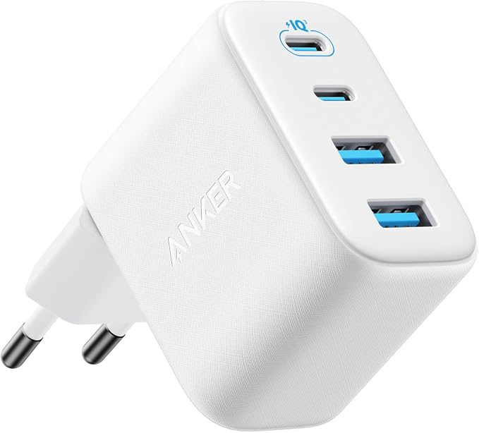Adaptador Anker Zolo blanco de 50 W con cuatro puertos, dos USB-C y dos USB-A