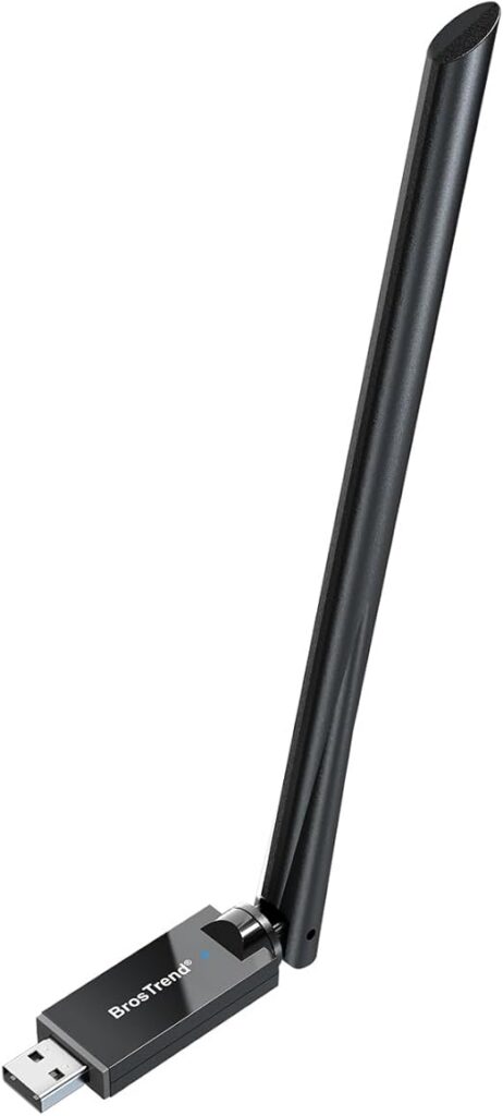 Adaptador BrosTrend AX900 negro con antena externa orientable